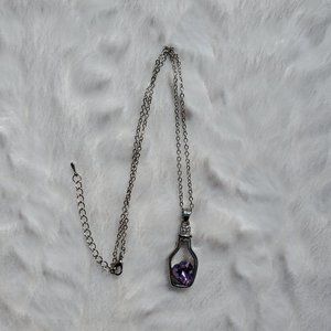 Amethyst Wine Bottle Birthstone Necklace